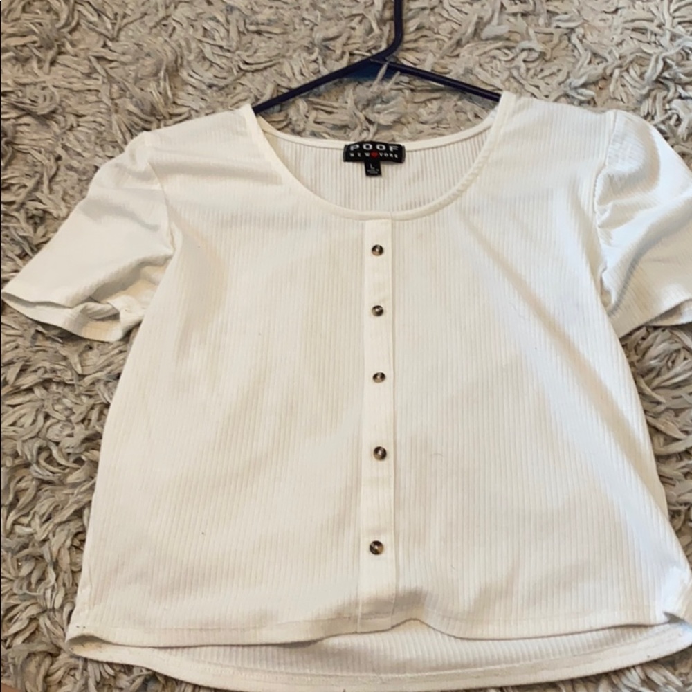 white ribbed shirt